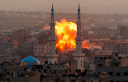 Gaza bajo fuego de la aviación israelí
